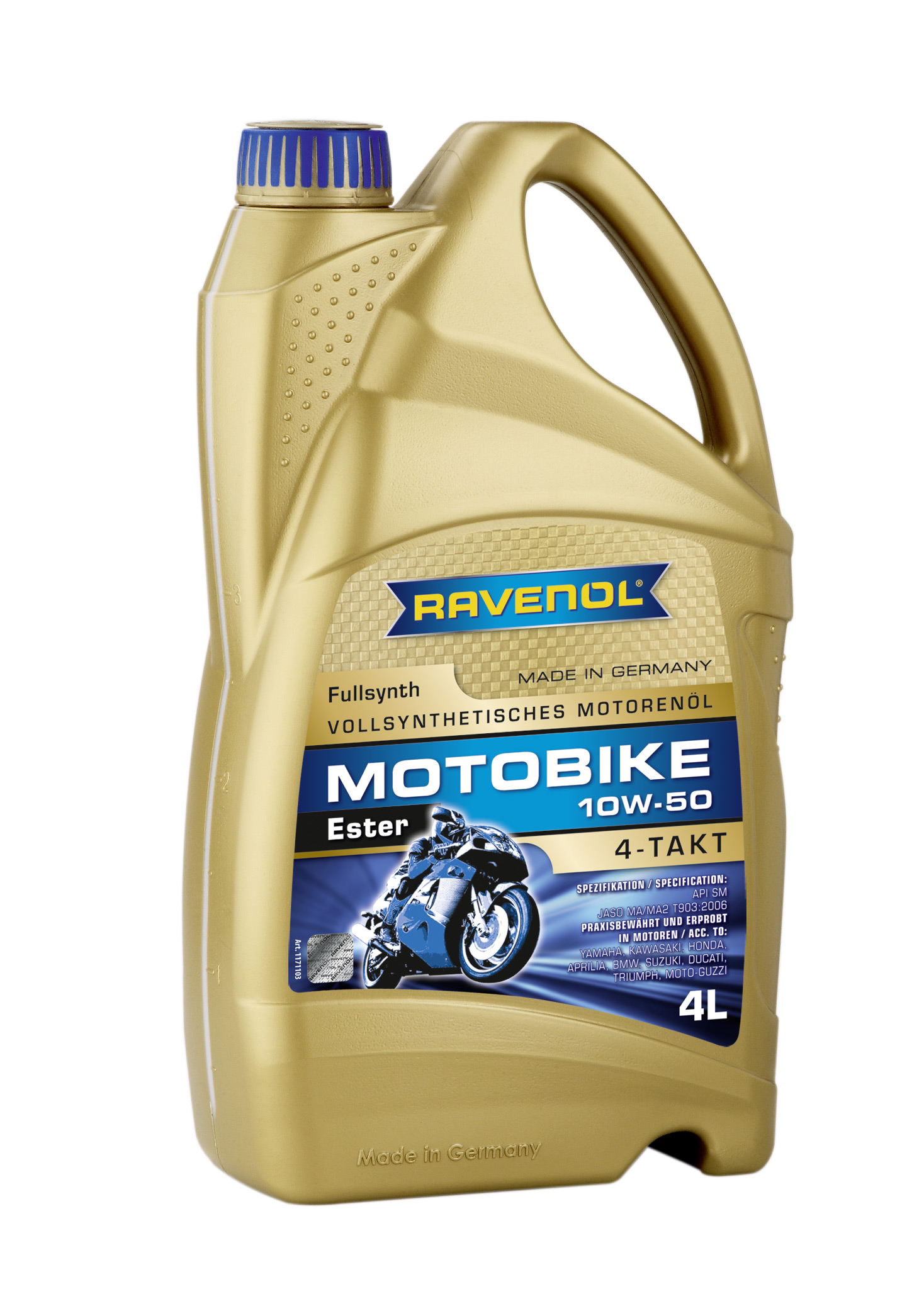 Купить запчасть RAVENOL - 4014835730892 Motobike 4-T Ester 10W-50 (4л) new