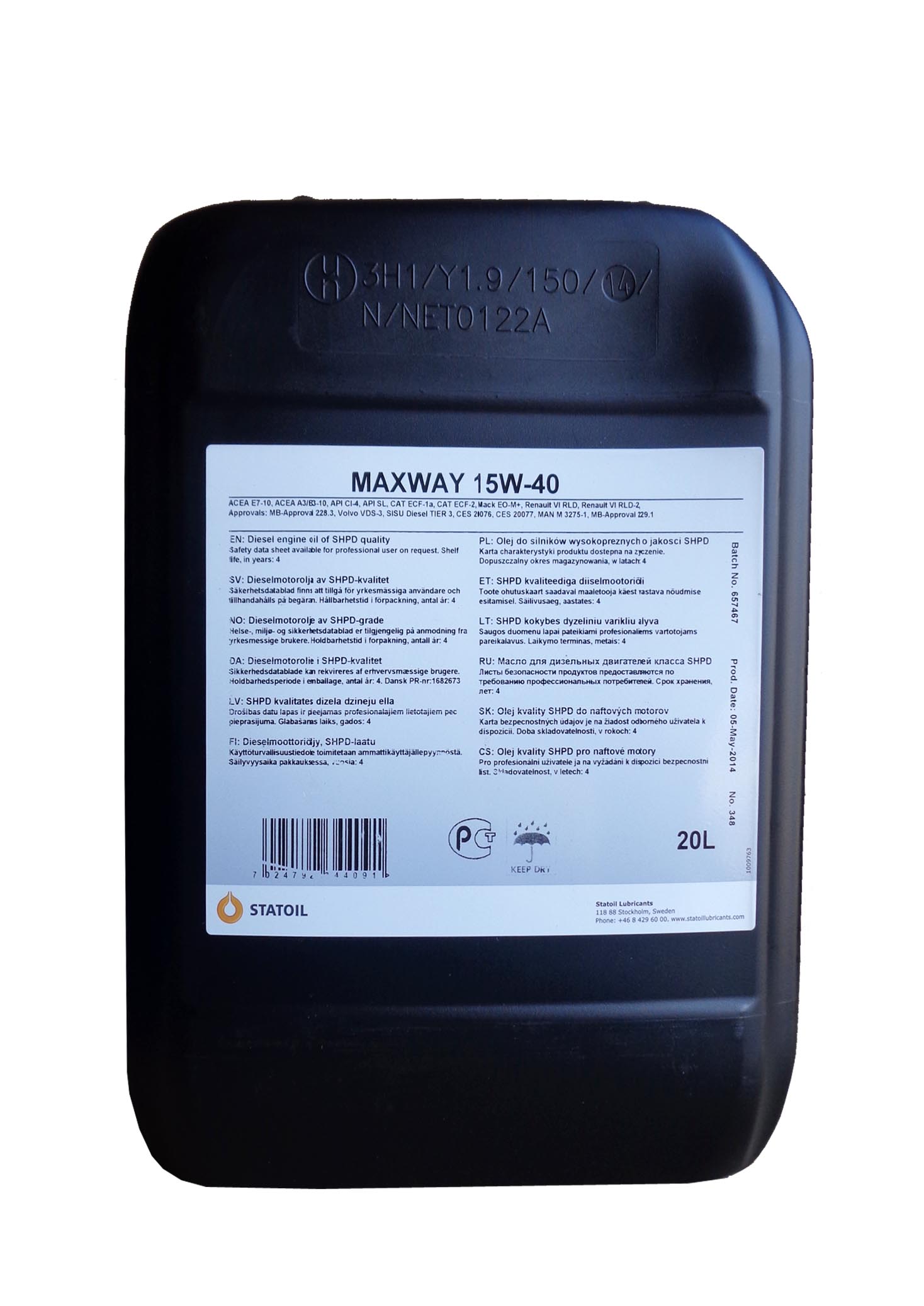 Купить запчасть STATOIL - 1001014 MaxWay SAE 15W-40 (20л)